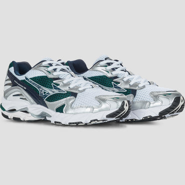 Mizuno Wave Rider 10 chaussures running blanc bleu vert confort amorti