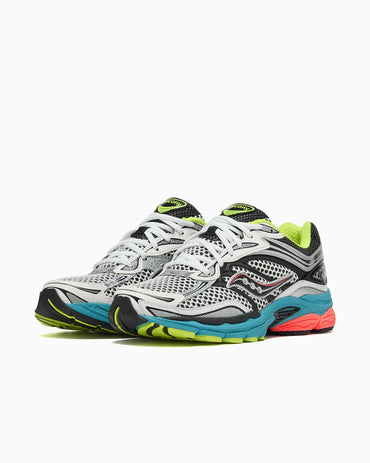 Saucony ProGrid Omni 9 chaussures running unisexe gris bleu jaune stabilité pronation confort